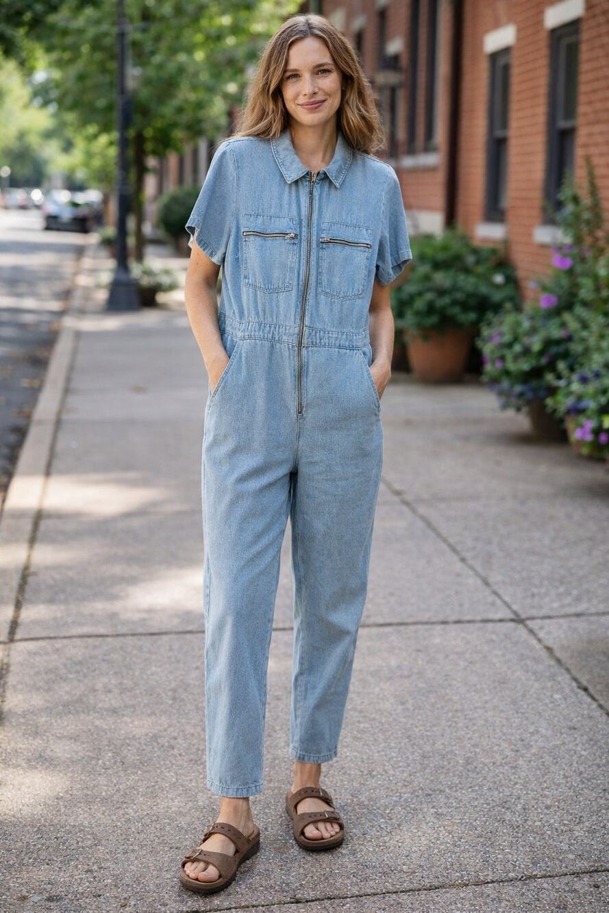 Topshop Short Sleeve Stone Boiler Jumpsuit - Sz 12